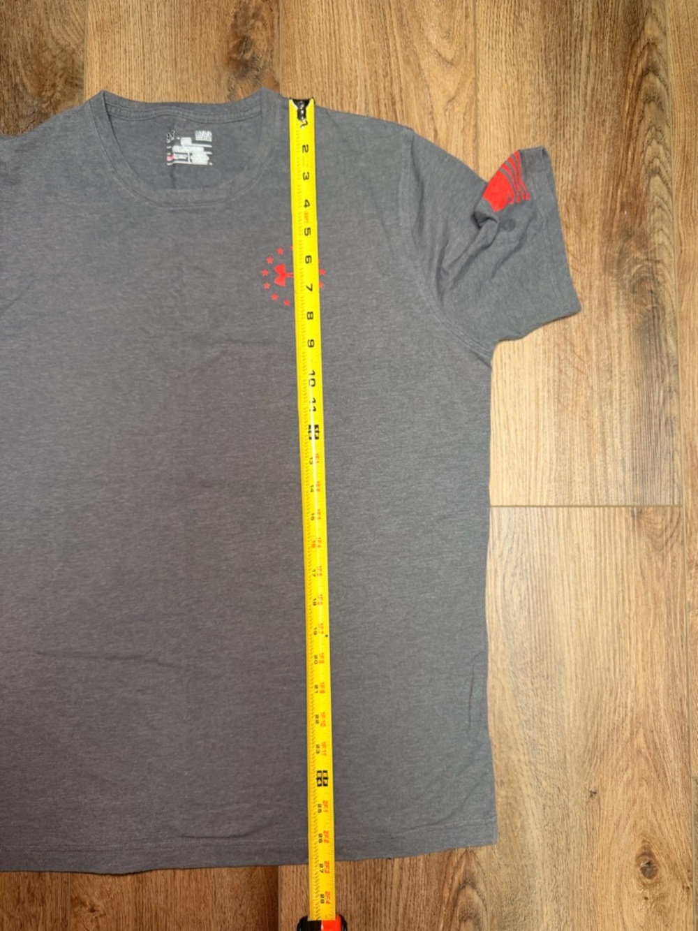 Under Armour Freedom Flag T-Shirt Men’s Large Gray Red Graphic Wounded Warrior - Picture 10 of 10